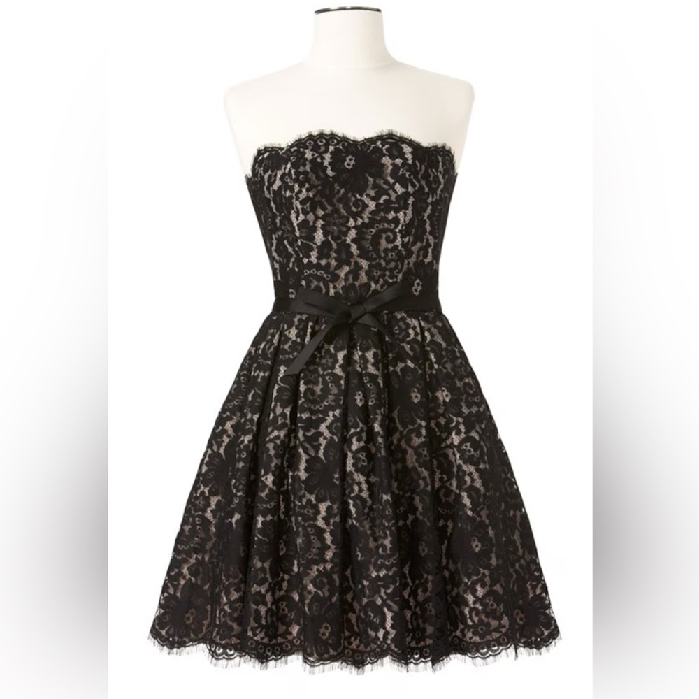 ✨ Robert Rodriguez x Neiman Marcus Black Lace Strapless Cocktail Dress